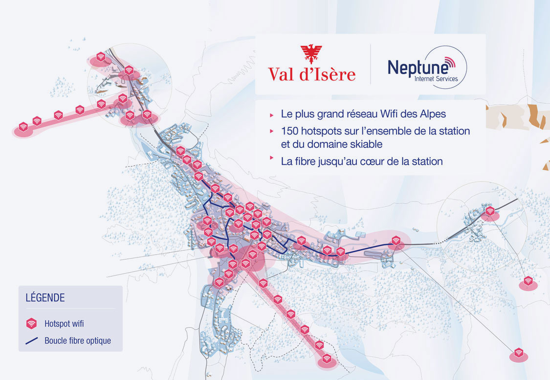 Implantation du Wifi Neptune à Val d'Isère